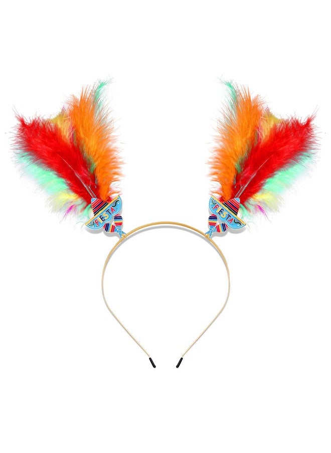 YAHPERN Cinco De Mayo Headband For Women Mexican Fiesta Headband Statement Feather Headband Cactus Chili Sombrero Headband Mexican Holiday Hair Accessories Outfits Gifts  - Image 1