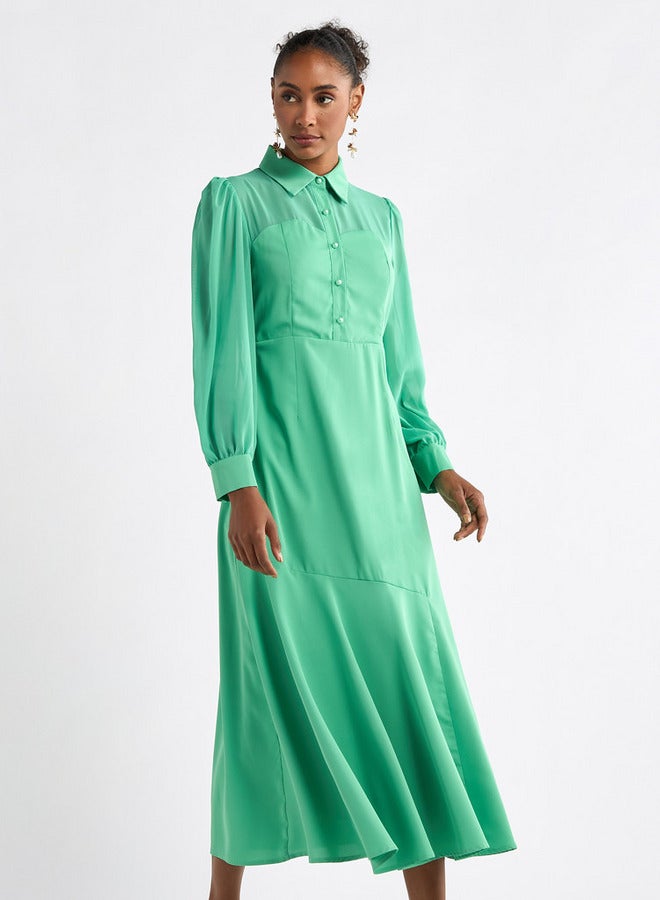 Splash FAV Green Midi Dress - Image 1
