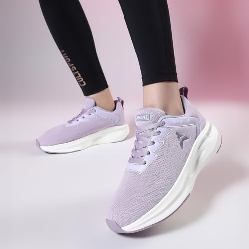 AVANT Women's Reva Running Shoes - Superior Cushioning, Enhanced Grip TPR Outsole, Superior Traction, Anti Skid, Lightweight, Shock Absorption Tech, Sports Footwear (AVWSH033CL01UK7_Lavender_UK7) - Image 2