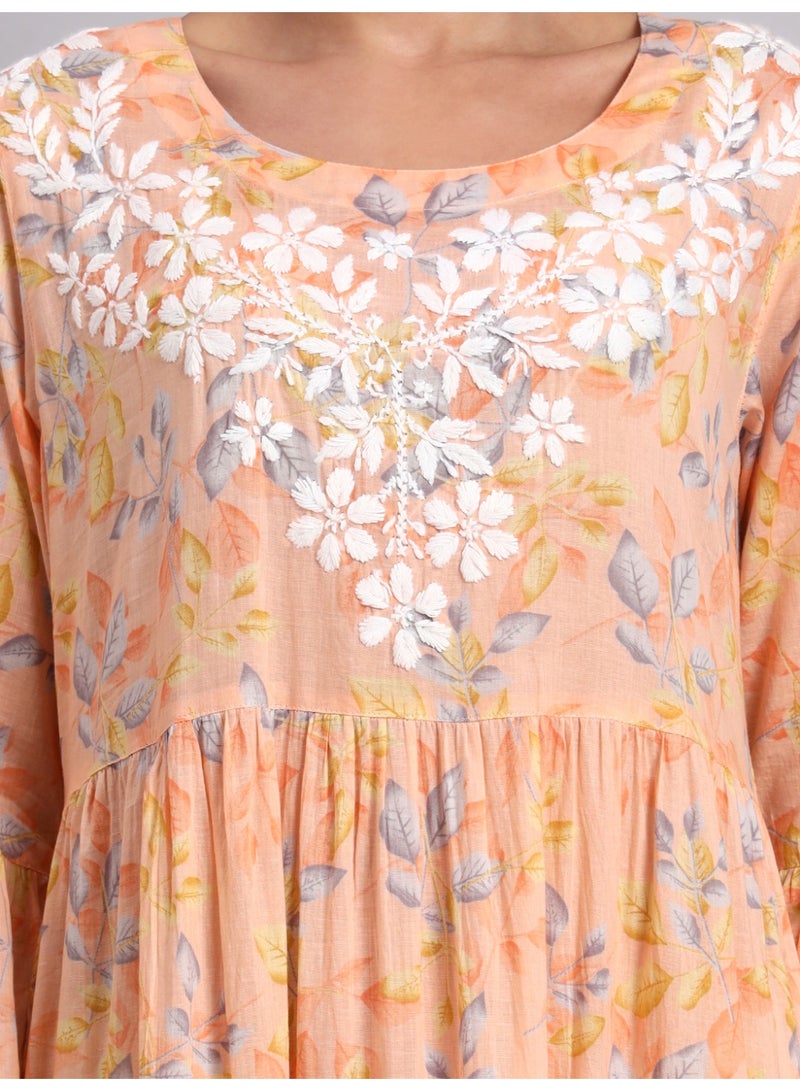 الايا جلابية شيكانكاري مطرزة يدوياً على شكل حرف A من القطن، AL3673 - Image 5