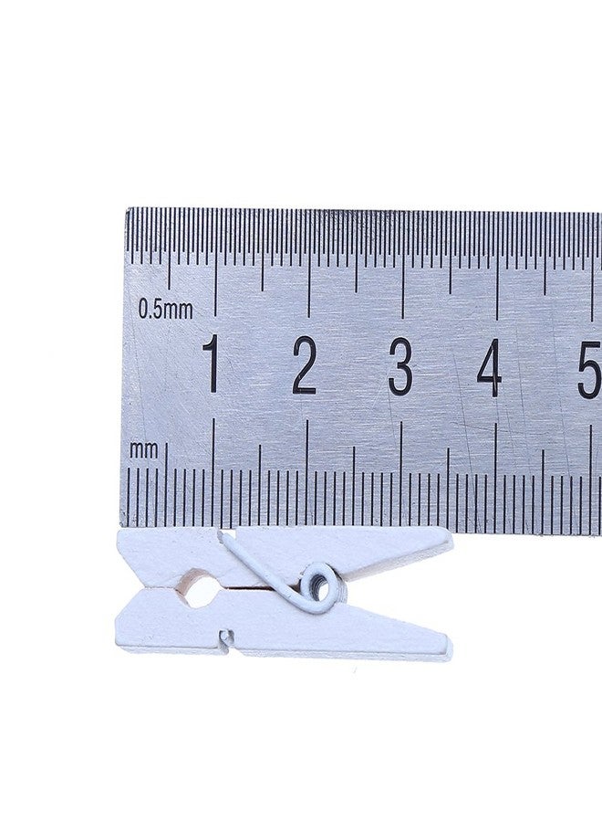 DECORA 3.5cm Sturdy White Wooden Mini Clothespin Photo Clips Pack of 100 - Image 2