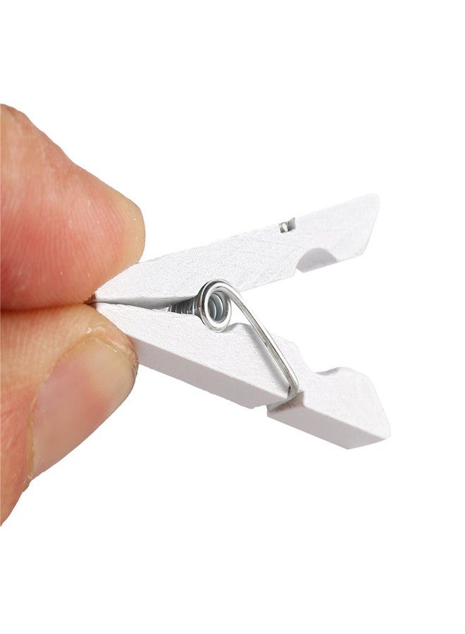 DECORA 3.5cm Sturdy White Wooden Mini Clothespin Photo Clips Pack of 100 - Image 4