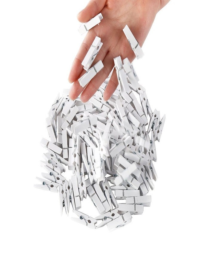 DECORA 3.5cm Sturdy White Wooden Mini Clothespin Photo Clips Pack of 100 - Image 3