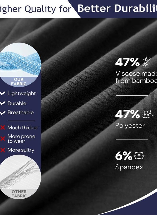 BAMBOO COOL Mens Underwear Boxers Moisture-wicking and Cool Men's Boxer Shorts Loose Fit Super Soft 4 Pack, 4d:black*4, L - Image 4