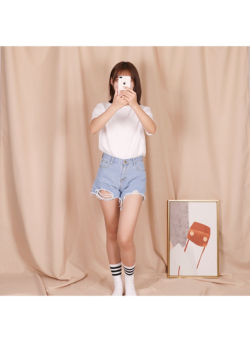Generic - Premium Photography Backdrops INS Style in Black and White Beige 4x 2.4 m is suitable for shooting large scenes and sends 4 traceless nail clips. - Image 1