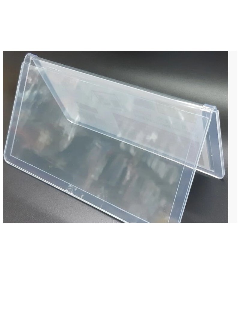 حامل بطاقات اجتماعات ذو وجهين مقاس 150 × 80 ملم شفاف - Image 2