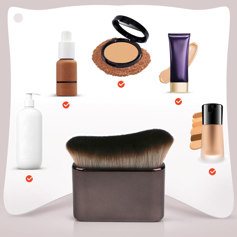 UNIMEIX Self Tanner Brush Sunscreen Body Makeup Brush Kabuki Blend Applicator Spray Tan Blending Beauty Brush for Body Coverage Perfector (Gray) - Image 5