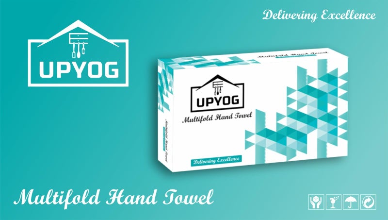UPYOG M Fold Tissue Paper - 1300 Pieces | Multi-Fold Hand Towels | 10 Packs x 130 Sheets | Soft & Absorbent | White Folded Paper Towels - Image 2