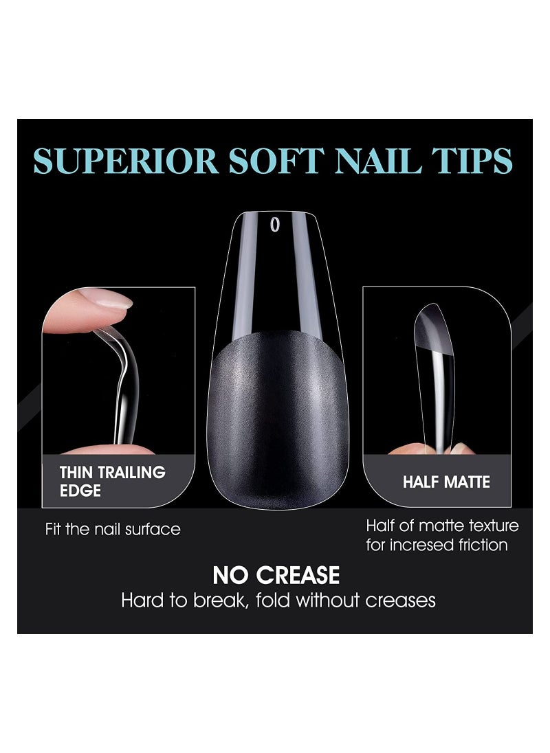 Remy Belle Soft Gel Nail Tips Medium Coffin 552 Pcs 12 Sizes  - Image 2