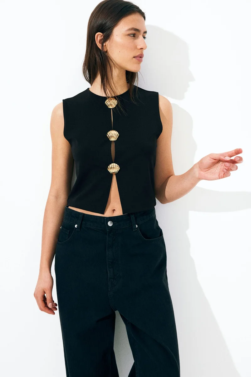 H&M Button-decorated top