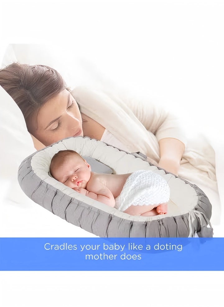 DUNISO Portable baby crib with comfortable sleeping cushions and pillows, suitable for boys and girls aged 0-12 months  - Image 2