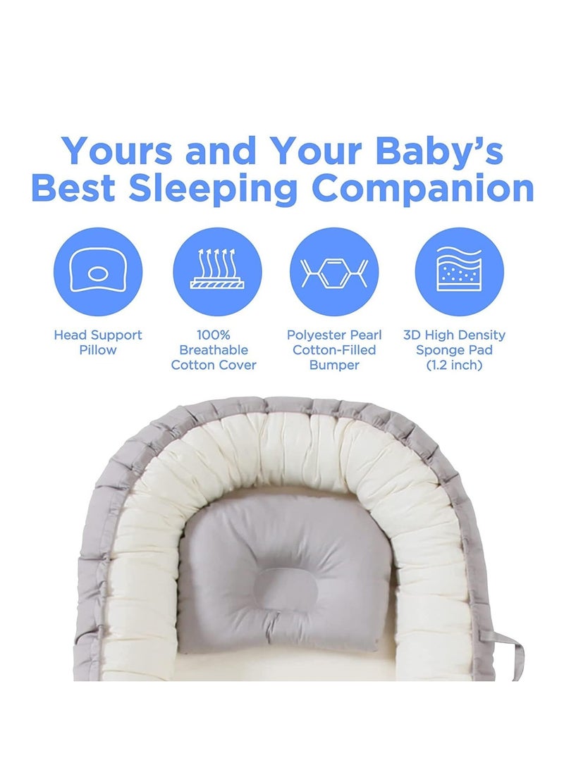 DUNISO Portable baby crib with comfortable sleeping cushions and pillows, suitable for boys and girls aged 0-12 months  - Image 5