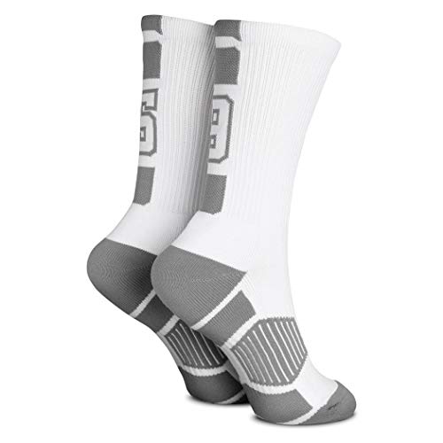 ChalkTalkSPORTS Custom Team Number Socks | Youth & Adult Athletic Performance Socks | White | Choose Your Number - Image 2