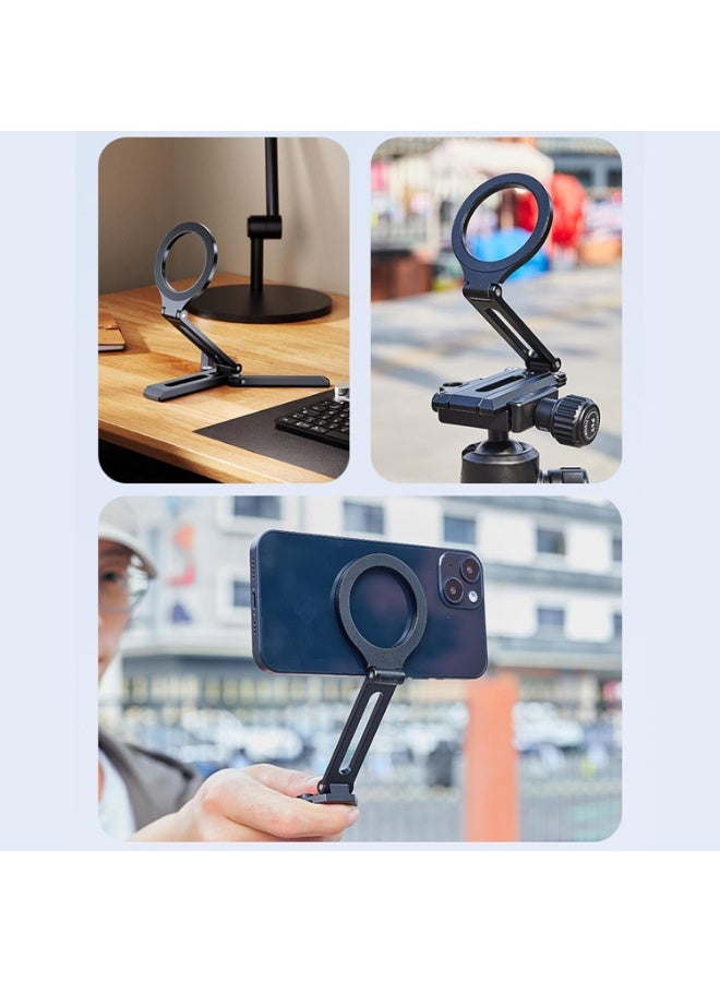 Kannzz Magnetic Foldable Tripod Stand for iPhone & Android - Silver - Image 2