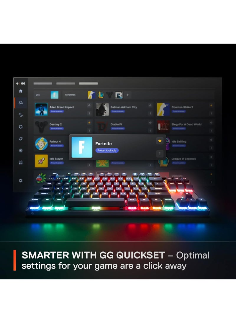 steelseries SteelSeries Apex Pro TKL Gen 3 OmniPoint 30 HyperMagnetic Switches  Adjustable Actuation  Rapid Trigger  GameReady Presets  Protection Mode  Rapid TapSOCD  OLED  RGB  PBT Keycaps  USBC  - Image 4