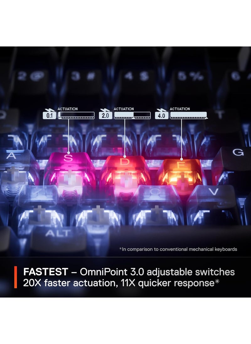 steelseries SteelSeries Apex Pro TKL Gen 3 OmniPoint 30 HyperMagnetic Switches  Adjustable Actuation  Rapid Trigger  GameReady Presets  Protection Mode  Rapid TapSOCD  OLED  RGB  PBT Keycaps  USBC  - Image 5