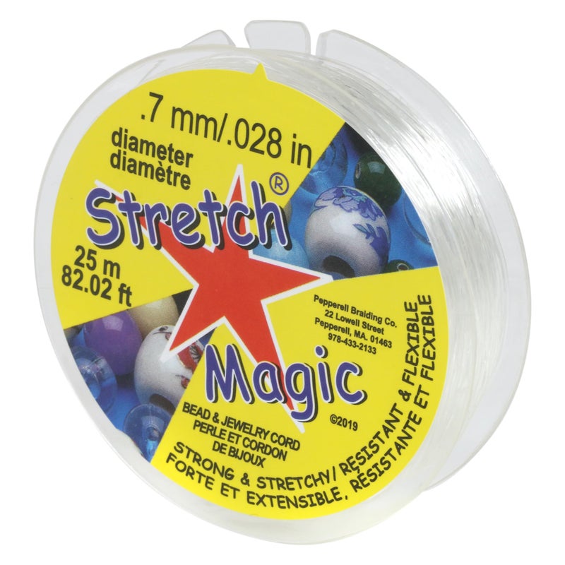 Stretch Magic Elastic Beading Cord Clear Color 07mm in Diameter 25Meter 82 ft Easy to Knot Strong Stretchy String for Making Beaded Jewelry