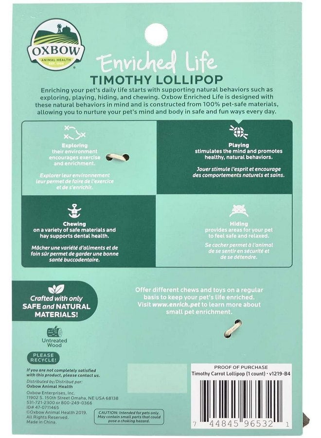 أوكسبو مجموعة Oxbow Animal Health من قطعتين من حلوى Timothy =Lollipop للحيوانات الصغيرة: التفاح والجزر - Image 3