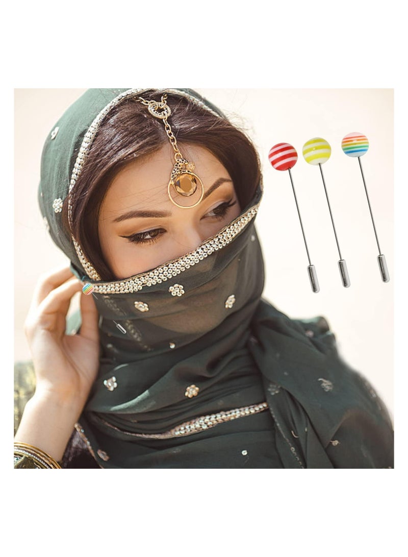 Sky Shine 30PCS Crystal Hijab Pins – Snag-Free Straight Scarf Pins & Brooch Set for Women – Elegant Headwear & Wedding Accessories Rainbow Color - Image 3