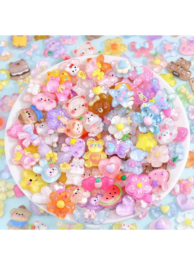 TINKRSTUFF 100Pcs Mixed Colors Slime Charms Assorted Cute Jelly Embellishments, Kawaii Accessories, Bulk Flatback Resin Ornament for Phone Junk Cases,Nail Art Design,Crafting Scrapbooking & DIY Decoration - Image 4