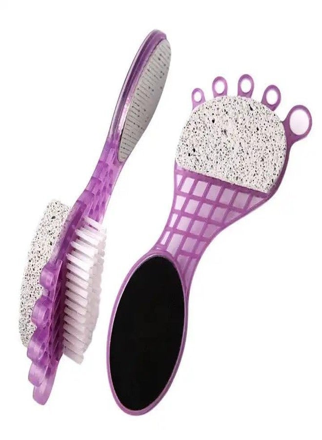 HOME STUFFS Pedicure Brush With Pumice Stone-Steel Scrapper Brush And Black Emery, 4 In 1, 1 Piece - Image 3