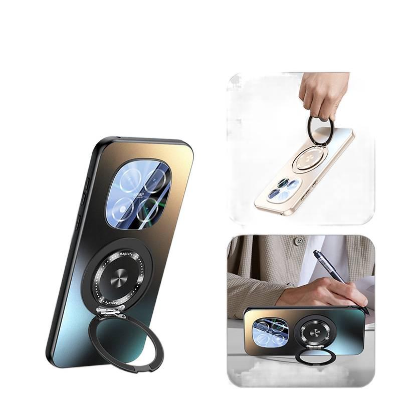 MS غطاء MagSafe بAluminum Alloy لـ Redmi Note 15 مع حامل قابل للطي ومغناطيس قوي مع تشطيب غير لامع باللون رمادي مغناطيسي بوظيفة حامل باللون الأحمر باللون الرمادي - Image 5