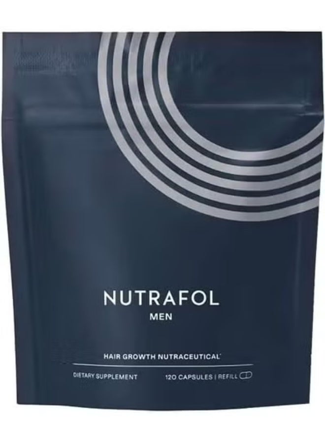 Nutrafol Hair Growth Supplements for Men, Clinically Tested for Thicker Hair and Scalp Coverage, Recommended by Dermatologists – One Month Supply – 120 Capsules - Image 1