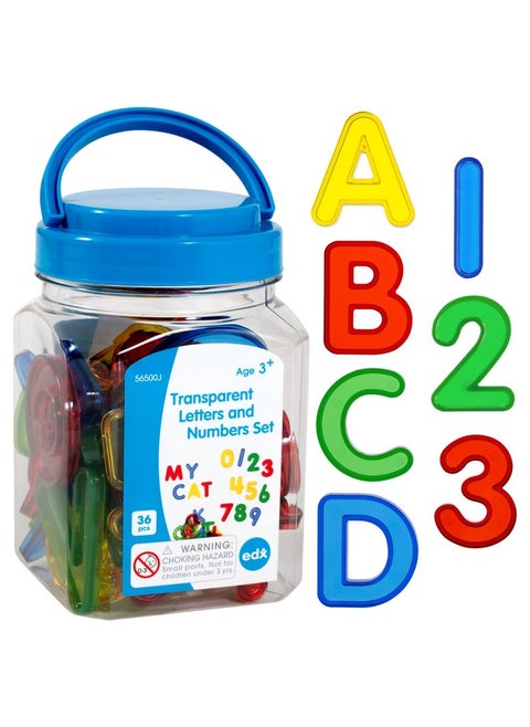 Transparent Letters And Numbers Mini Jar Colorful, Plastic Letters And Numbers Light Box Accessory Sensory Play Practice Counting And Spelling