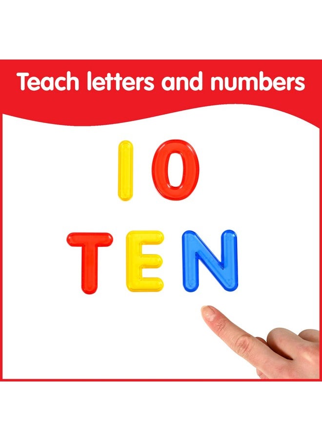 edxeducation - Transparent Letters And Numbers Mini Jar Colorful, Plastic Letters And Numbers Light Box Accessory Sensory Play Practice Counting And Spelling - Image 1