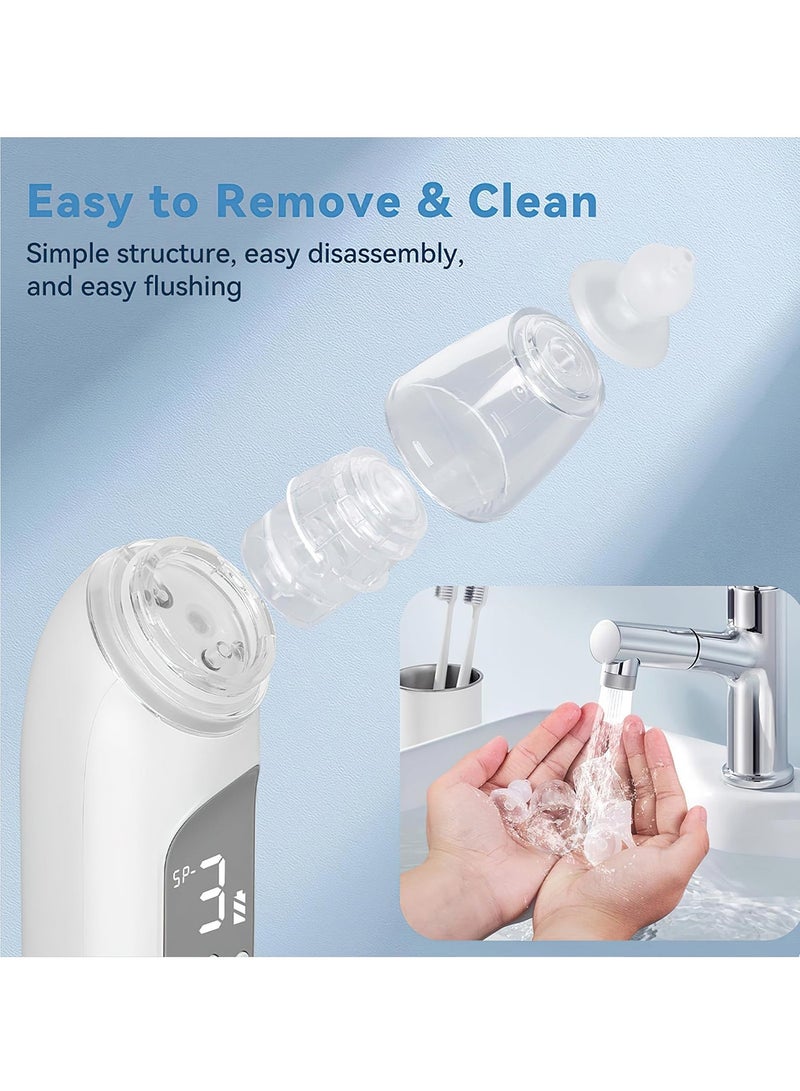 AMINAC Electric Nasal Aspirator for Baby, Adjustable Suction Nose Cleaner, Gentle and Effective Nose Sucker for Baby & Toddler,  3 Soft Silicone Tips, Music and Colorful Light Soothing - Image 5