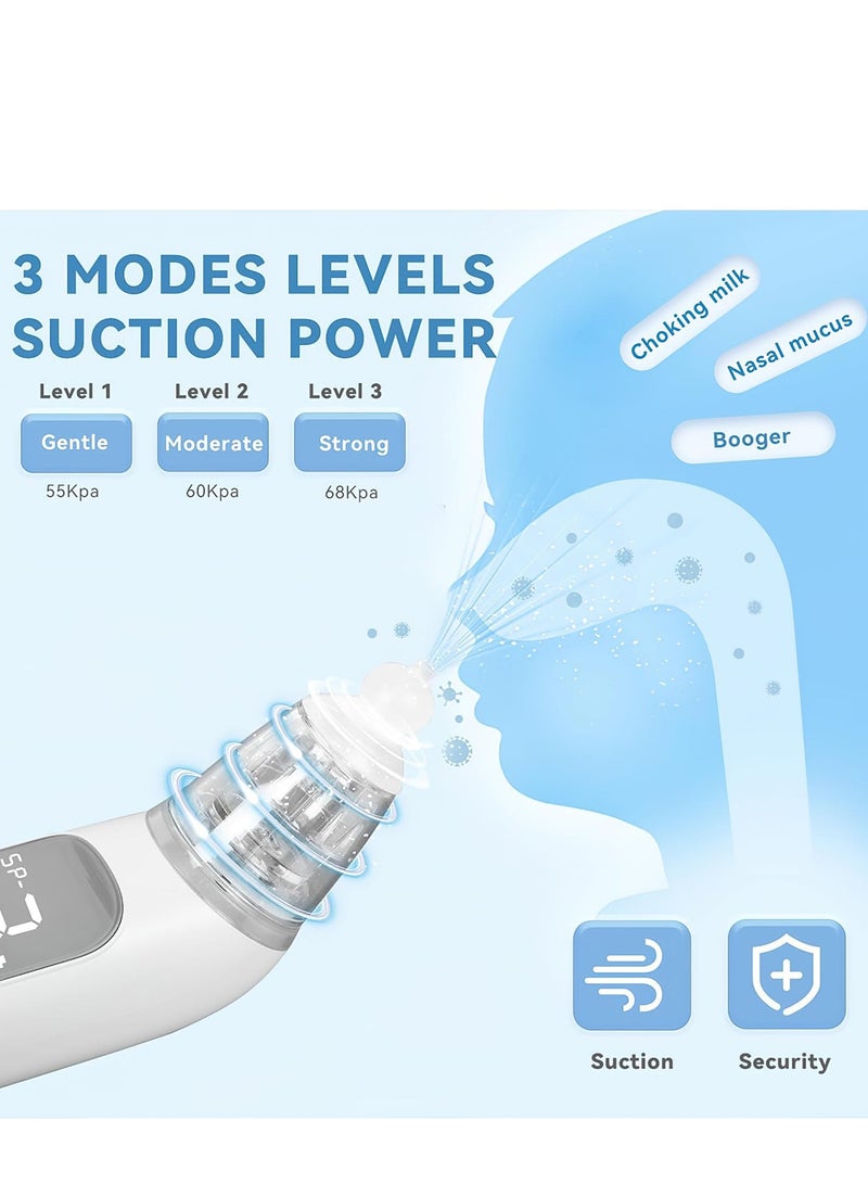 AMINAC Electric Nasal Aspirator for Baby, Adjustable Suction Nose Cleaner, Gentle and Effective Nose Sucker for Baby & Toddler,  3 Soft Silicone Tips, Music and Colorful Light Soothing - Image 2