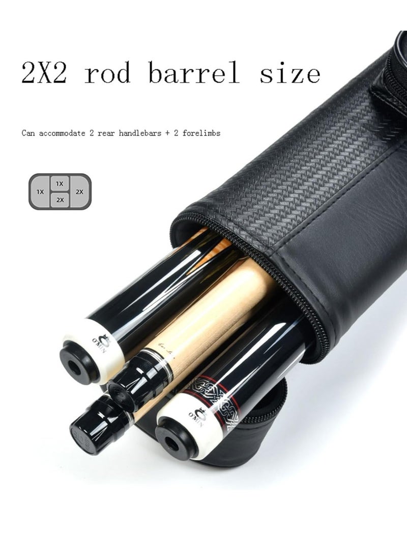 عصا بلياردو من ألياف الكربون بمفصل نصف، رأس 12 مم - عصا بلياردو احترافية مع حقيبة حمل بأربع فتحات (أسود، SC 2x4) - Image 3