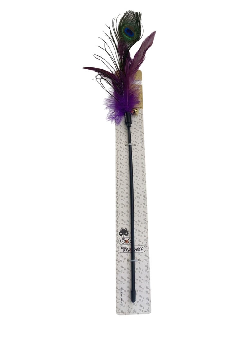 Peacock Feather with Bell Interactive Cat Wand Toy