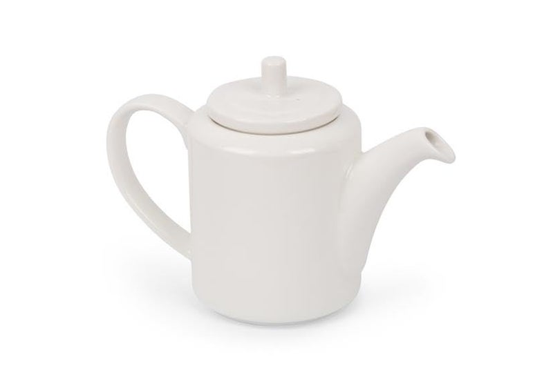 Mirakii White 800 ml 1 Piece Porcelain Ceramic Kettle or Tea, Coffee and Milk Pot with Locking Lid and Handle, Without Strainer - Image 1