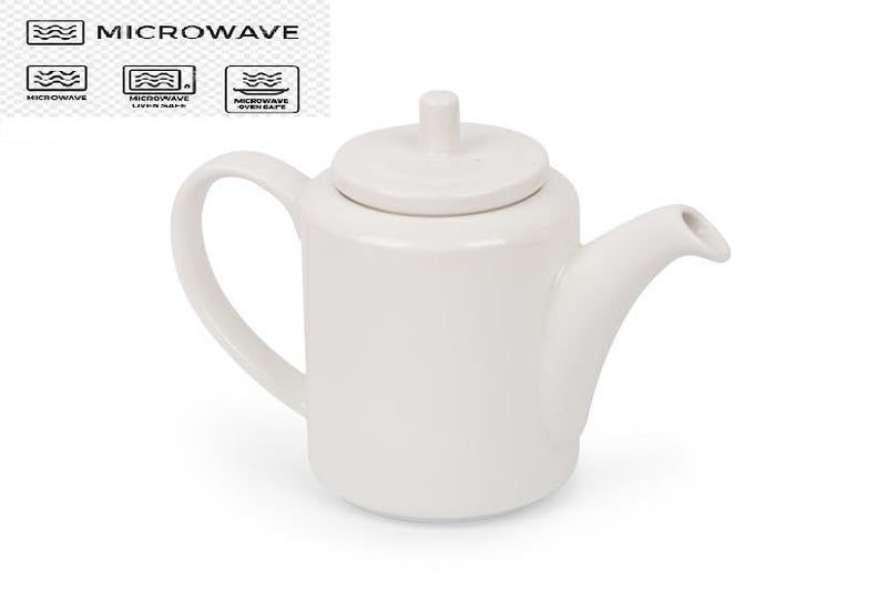Mirakii White 800 ml 1 Piece Porcelain Ceramic Kettle or Tea, Coffee and Milk Pot with Locking Lid and Handle, Without Strainer - Image 5