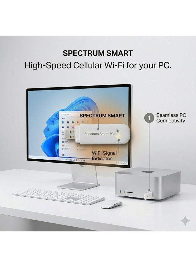 Spectrum Smart 4G LTE-Advanced USB WiFi Dongle & Mobile Hotspot– Portable Modem with Pre-Installed SIM Card – Ideal for Travel and Camping - for North America and EU (Require Subscription) - Image 4