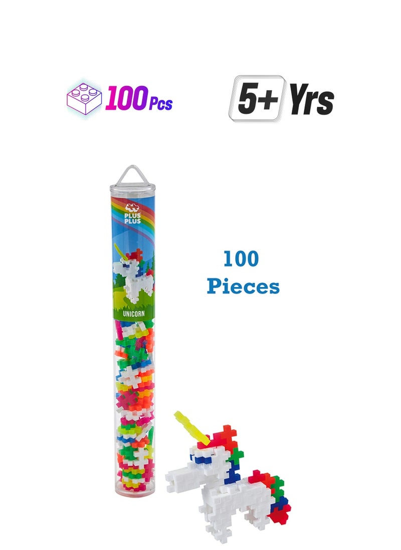 Plus-Plus Building Blocks Toy â€“ 100 Pcs Kids Construction Toys, Creative Learning Resources And Stem Play For Home And Travel - Girls And Boys Toys Age 5 Plus - Pastel 100 Pieces  - Image 1