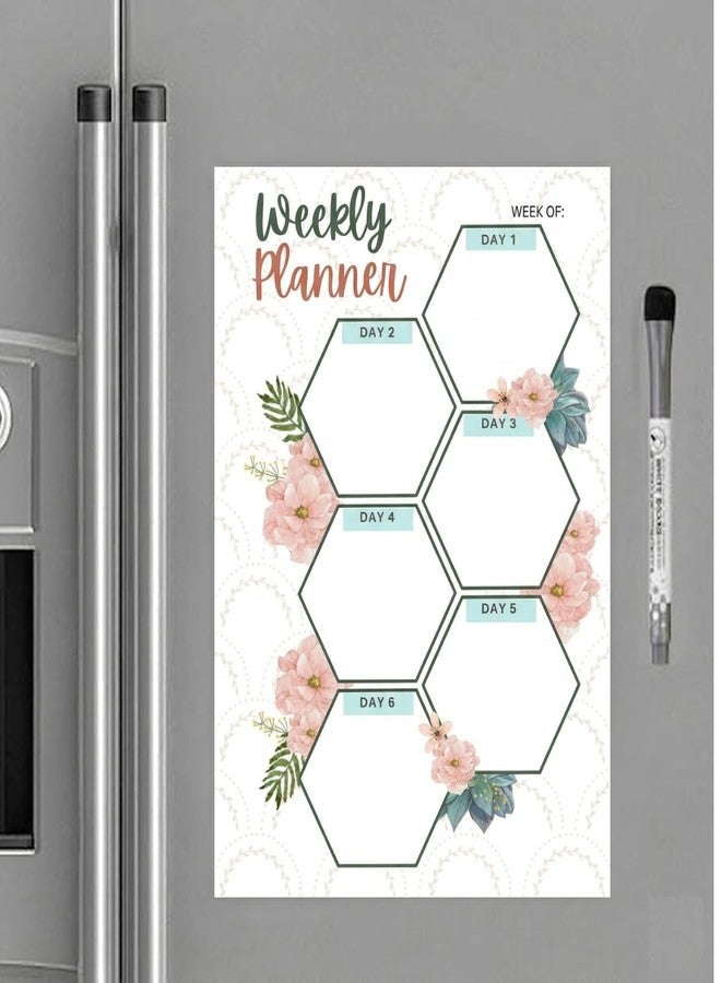 Thinkcrafts Magnetic Weekly Planner for Fridge,with Marker Pen - Dry Erase Flexible Writing Film for Kitchen Fridge/Office Godrej/Metal Wardrobe 21.6 x 30.5 cm - Image 1