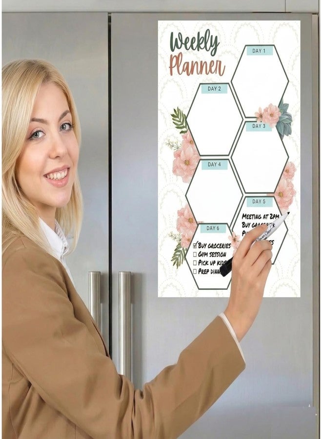 Thinkcrafts Magnetic Weekly Planner for Fridge,with Marker Pen - Dry Erase Flexible Writing Film for Kitchen Fridge/Office Godrej/Metal Wardrobe 21.6 x 30.5 cm - Image 4