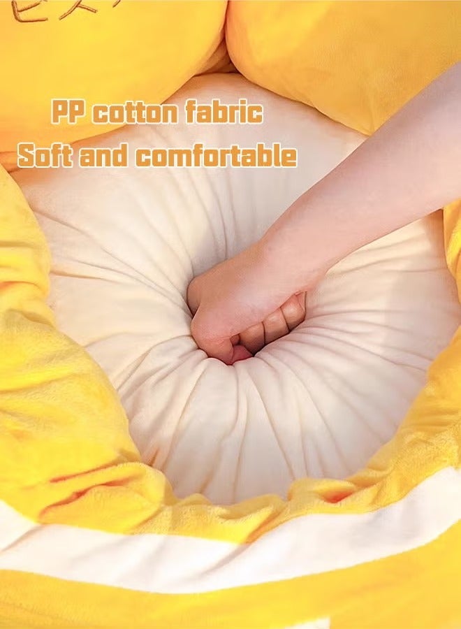 Lazy Sofa Floor Cushion, Cozy Chair Pillow Pads, Cartoon Biscuit Cushion With Removable Inner, Creative Tatami, Comfortable Floor Mat, Backrest Seat Cushion, Soft Chair Floor Cushions, Bay Window Sill Butt Cushion, Fluffy Couch, Lazy Floor Sofa Couch, Lazy Couch Cushion, Pad Cute Pillow, Individual Base can be Extracted, For All Kinds Of Chairs - Image 4