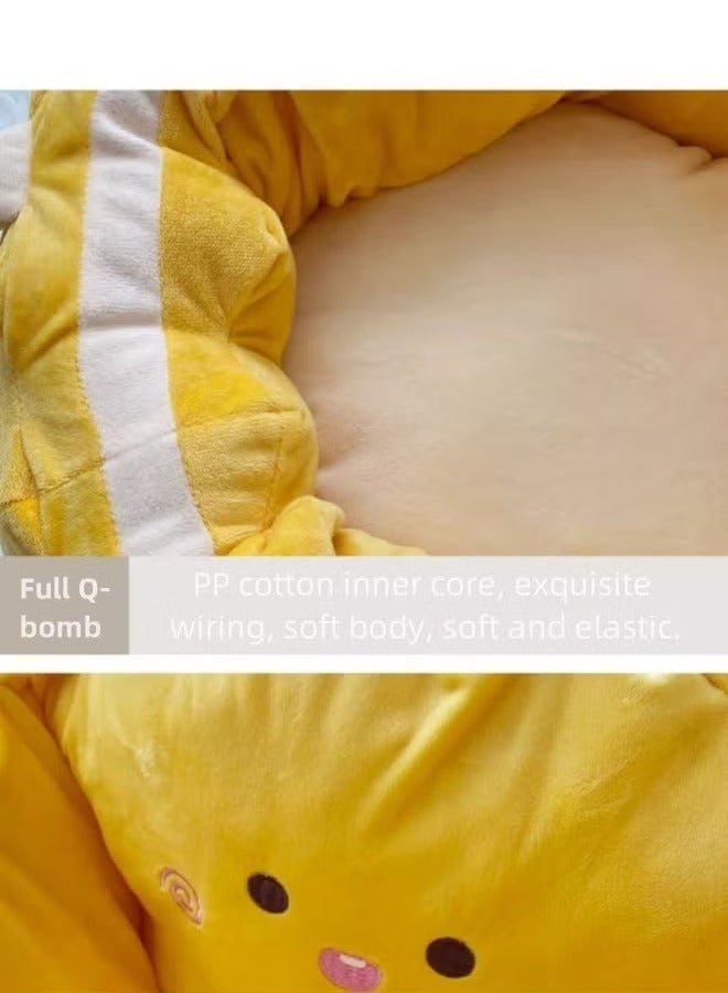 Lazy Sofa Floor Cushion, Cozy Chair Pillow Pads, Cartoon Biscuit Cushion With Removable Inner, Creative Tatami, Comfortable Floor Mat, Backrest Seat Cushion, Soft Chair Floor Cushions, Bay Window Sill Butt Cushion, Fluffy Couch, Lazy Floor Sofa Couch, Lazy Couch Cushion, Pad Cute Pillow, Individual Base can be Extracted, For All Kinds Of Chairs - Image 5