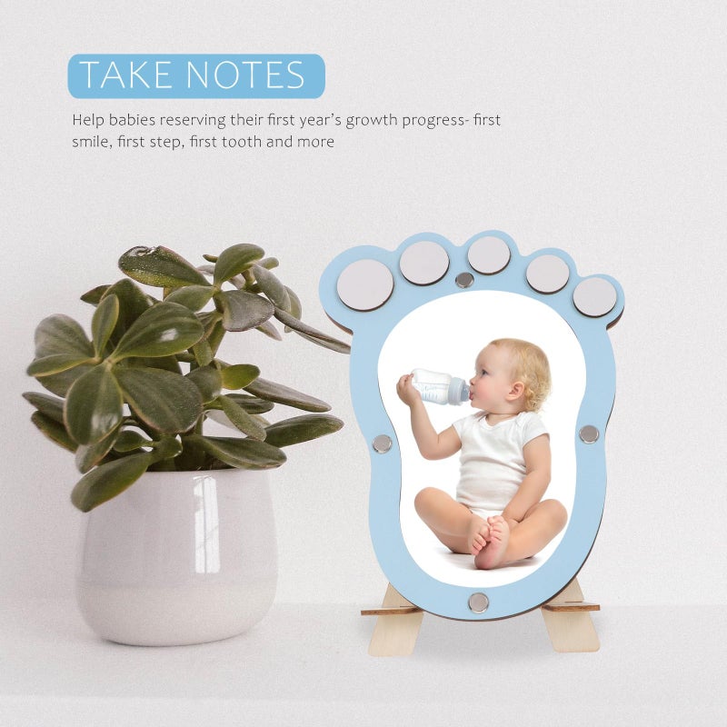 Blue Photo Frame For Newborn Boy Nursery Unique Growth Memory Keepsake Gift - Image 4
