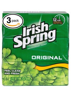 PACK OF 3 BARS Irish Spring ORIGINAL SCENT Bar Soap for Men Women 12HOUR ODOR  DEODORANT PROTECTION For Healthy Feeling Skin Great for Hands Face  Body 3 Bars 375oz Each Bar