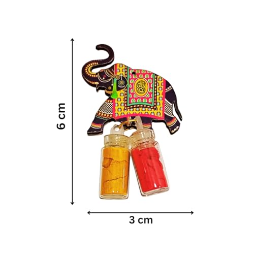 Sri Yagnaa - Elephant MDF Pasupu Kumkum - Return Gifting Pasupu Kumkum - MDF Haldi Kumkum Gifting - Pasupu Kumkum for Thamboolam - Return Gifting - Handicrafted Pasupu Kumkum (Elephant) - Image 4