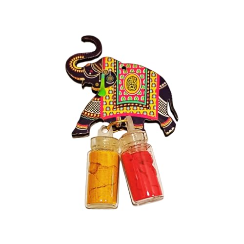 Sri Yagnaa - Elephant MDF Pasupu Kumkum - Return Gifting Pasupu Kumkum - MDF Haldi Kumkum Gifting - Pasupu Kumkum for Thamboolam - Return Gifting - Handicrafted Pasupu Kumkum (Elephant) - Image 3