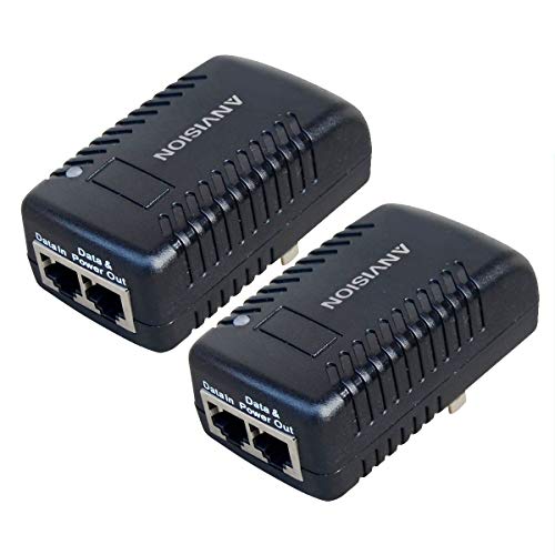 ANVISION 2-Pack 48V 0.5A PoE Power Adapter Supply Injector Ethernet with Wall Plug, IEEE 802.3af Compliant, 10/100Mbps, for IP Voip Phones Cameras AP and More - Image 1