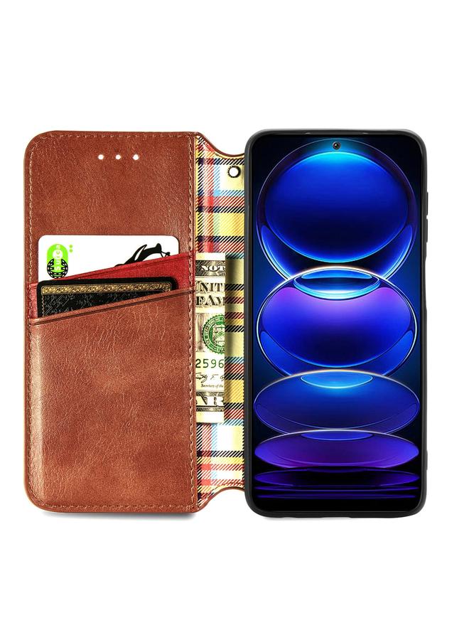 The Bros Phone Case For HMD Skyline Cubic Grid Pressed Magnetic Leather Phone Phone Case - Image 3