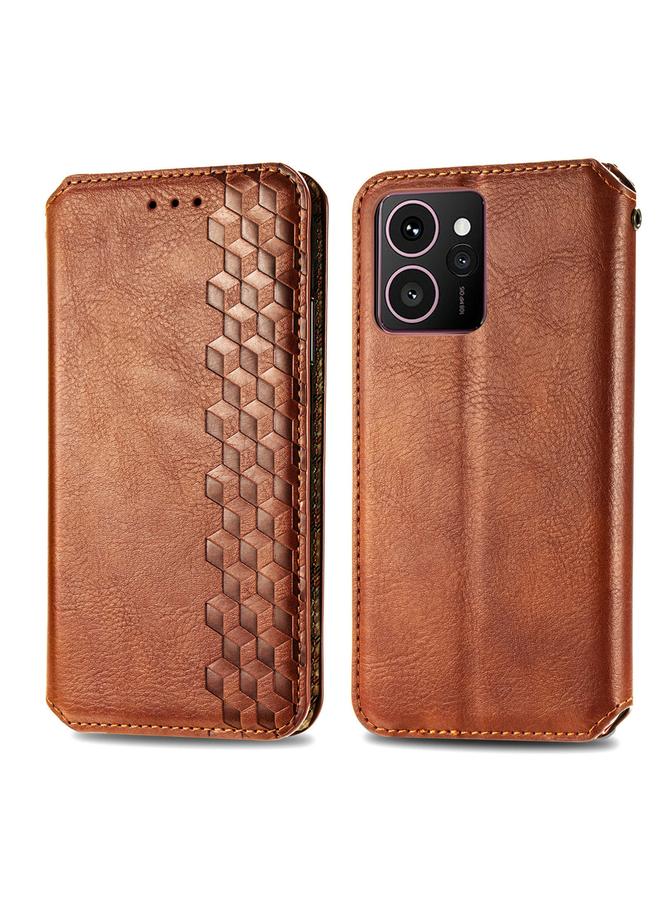 The Bros Phone Case For HMD Skyline Cubic Grid Pressed Magnetic Leather Phone Phone Case - Image 2
