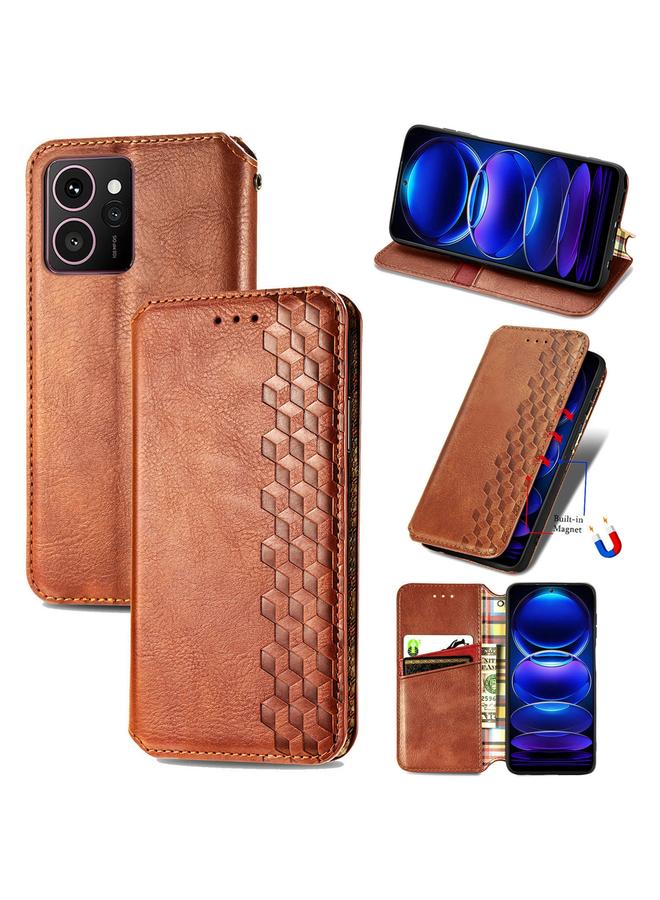 The Bros Phone Case For HMD Skyline Cubic Grid Pressed Magnetic Leather Phone Phone Case - Image 1