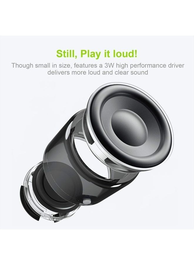 EWA - Travel Case Packed, Wireless Mini Bluetooth Speaker with Custom Bass Radiator. EWA A106, Small But Loud, The Next Generation of Portable Speakers for Home, Outdoors, Shower (Silver)1.89* 1.57 inches - Image 1
